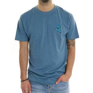 T-SHIRT SCREAMING HAND CHEST SANTA CRUZ AZZURRO